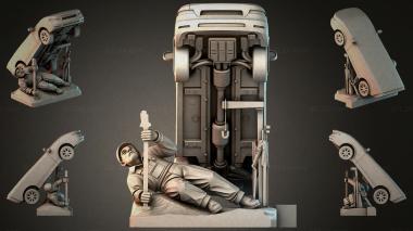 Statues of men (Internal combustion engine mechanism with workers figure, STKMJI_000895) 3D models for cnc