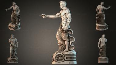 Statues of men (Draped male figure on a plinth with a wheel, STKMJI_000896) 3D models for cnc