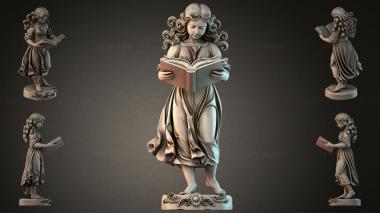 Statues of men (Girl with a book on a pedestal, STKMJI_000901) 3D models for cnc