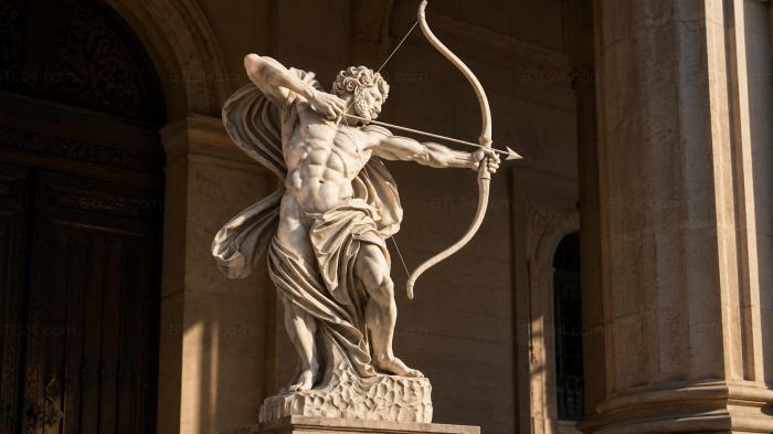 Cupid with a bow and arrow figurine 3d STL model