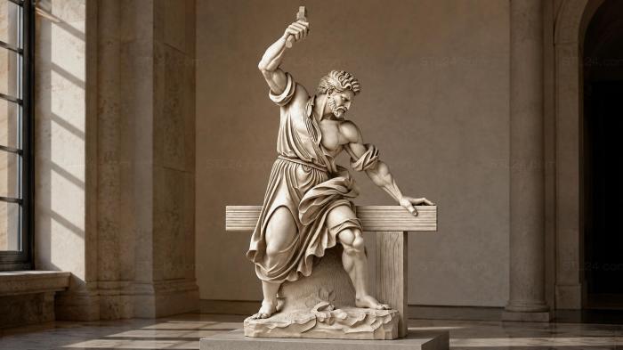 Holy Martyr with Cross and Hammer 3D CNC Model 3d STL model