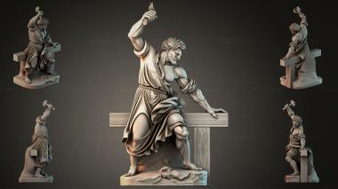 Statues of men (Holy Martyr with Cross and Hammer 3D CNC Model, STKMJI_000906) 3D models for cnc