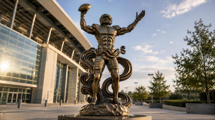 American football player with ball sports figurine 3d STL model