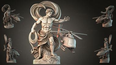 Statues of men (Athlete with a Rope and a Helicopter Bas-Relief, STKMJI_000914) 3D models for cnc