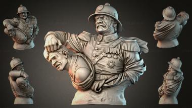 Statues of men (Bust of a German military officer wearing a helmet with medals, STKMJI_000917) 3D models for cnc
