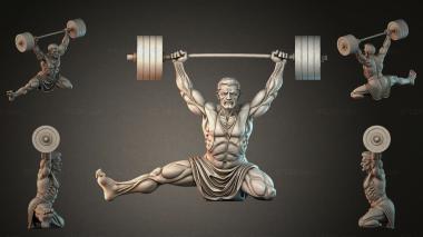 Statues of men (Athlete with a barbell bas-relief for CNC, STKMJI_000919) 3D models for cnc