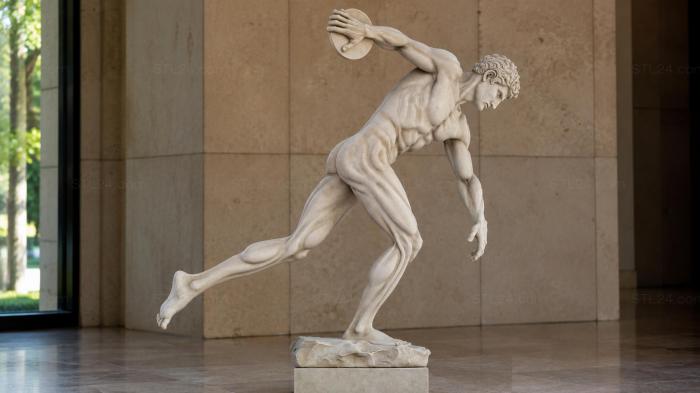 Ancient Greek athlete discus thrower figurine 3d STL model