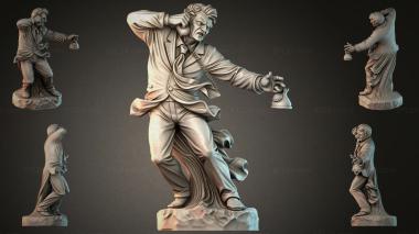 Statues of men (Sculpture of a man in a suit with a lamp holding a coin, STKMJI_000924) 3D models for cnc