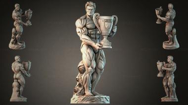 Statues of men (Muscular man with an antique vase and ornamental pedestal, STKMJI_000925) 3D models for cnc