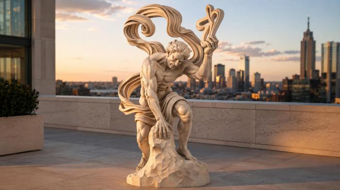 Silenus with a caduceus, antique bas-relief sculpture 3d STL model