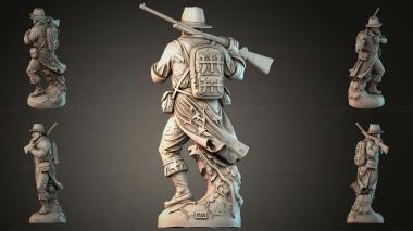 Statues of men (World War I soldier with rifle and backpack, STKMJI_000940) 3D models for cnc