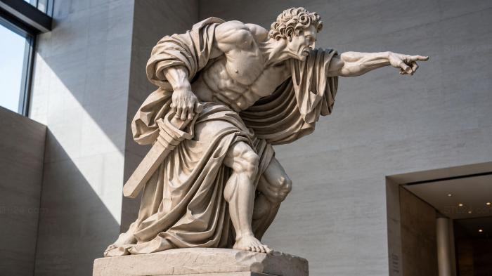 Angel with flowing drapery pointing gesture 3d STL model