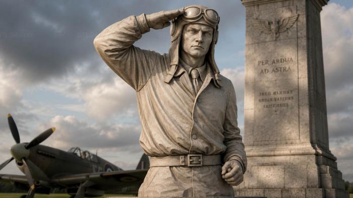 Bust of a pilot in a leather jacket with protective goggles 3d STL model