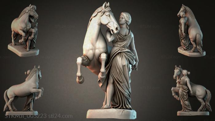 Woman with a Horse, Classical Sculpture 3d STL model