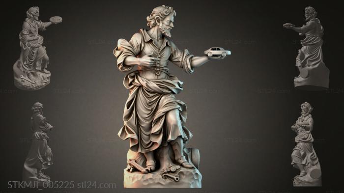 Statue of a man holding a car 3d STL model