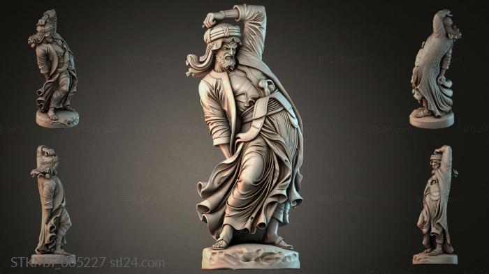 Male figure with a torch and a flowing robe 3d STL model