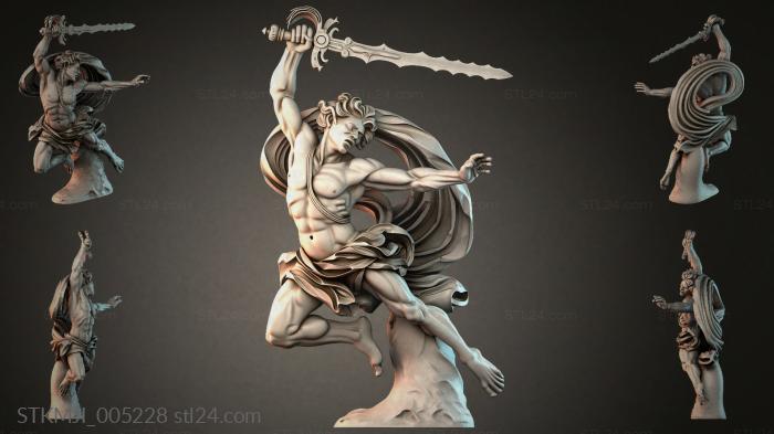Angel with a Sword Bas-Relief 3d STL model