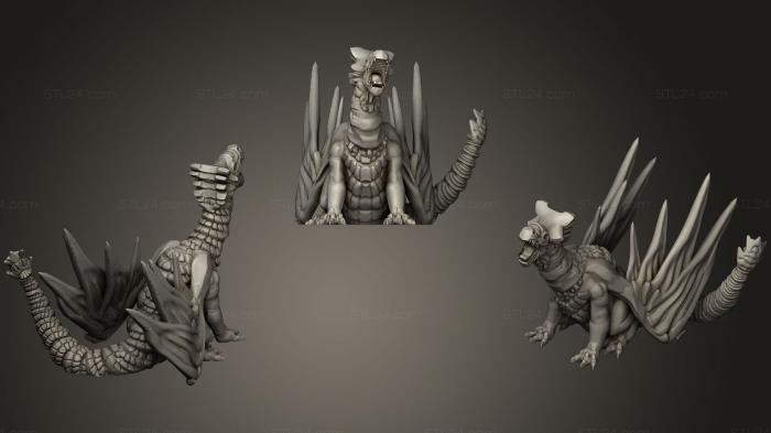Figurines simple (Wolfeater Forest Dragon, STKPR_0017) 3D models for cnc