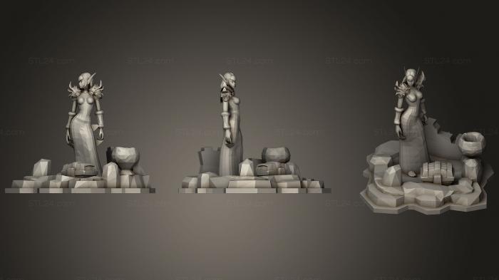 Статуэтки упрощенные (Фигурка Wow Elfe Blood 25 см, STKPR_0019) 3D модель для ЧПУ станка