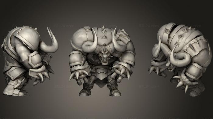 Figurines simple (Armored Alistar The Minotaur, STKPR_0098) 3D models for cnc