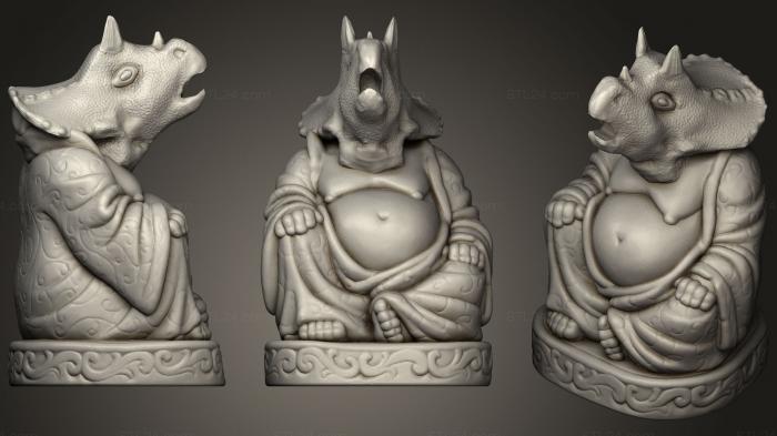 Figurines simple (Baby Triceratops Buddha (Dino Collection), STKPR_0116) 3D models for cnc
