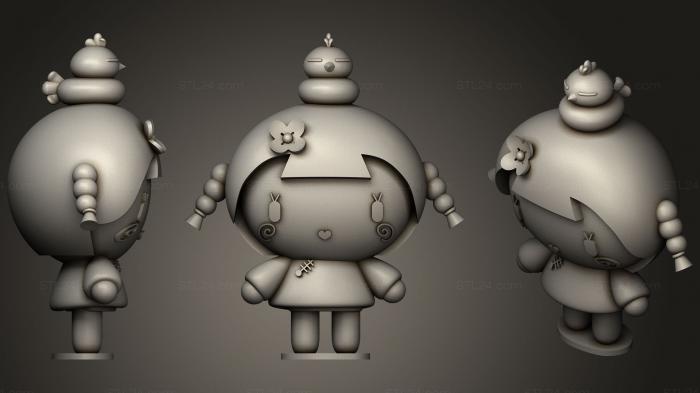 Figurines simple (Ching With Won From The Pucca Anime Cartoon Show, STKPR_0257) 3D models for cnc