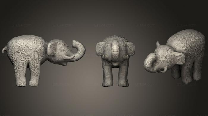 Figurines simple (Clay elephant printable, STKPR_0273) 3D models for cnc