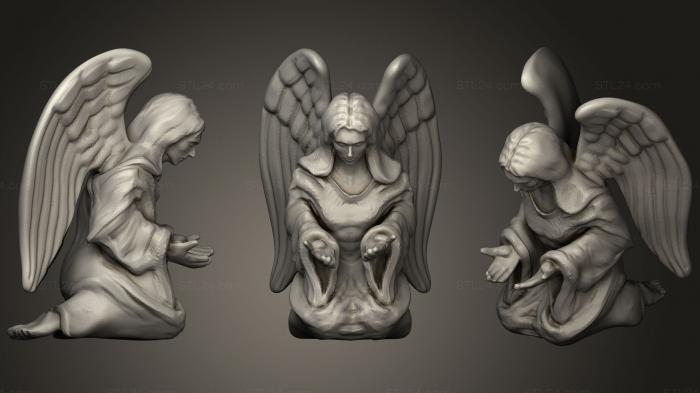 Статуэтки упрощенные (Скульптура Созерцающего Ангела (Статуя), STKPR_0288) 3D модель для ЧПУ станка