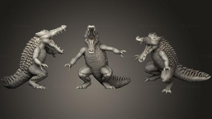 Статуэтки упрощенные (Человекообразный крокодил, STKPR_0298) 3D модель для ЧПУ станка