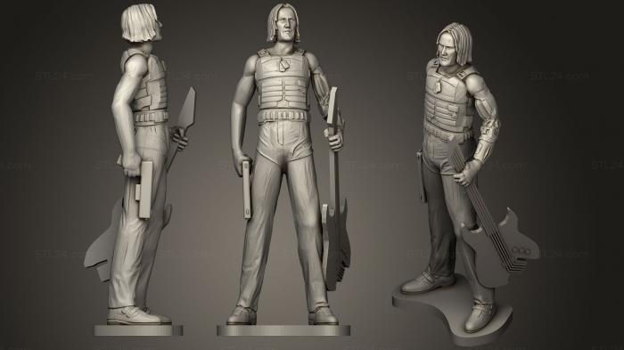 Figurines simple (Cyberpunk 2077 Johnny Silverhand Simplified (Extended), STKPR_0311) 3D models for cnc