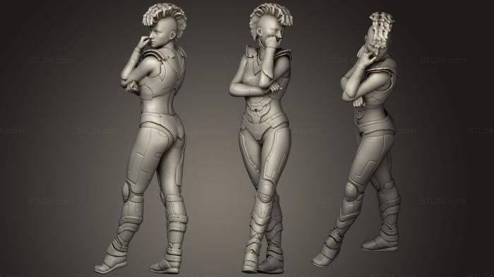 Figurines simple (Cyberpunk Girl  By Boris3Dstudio  Remix, STKPR_0312) 3D models for cnc