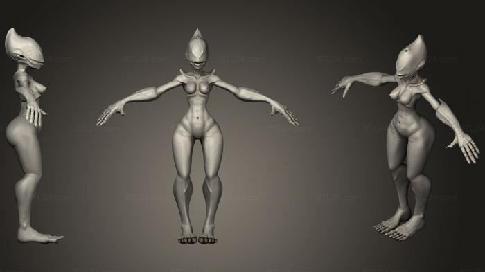 Figurines simple (Daemon Woman Good Topology Sculpted, STKPR_0317) 3D models for cnc