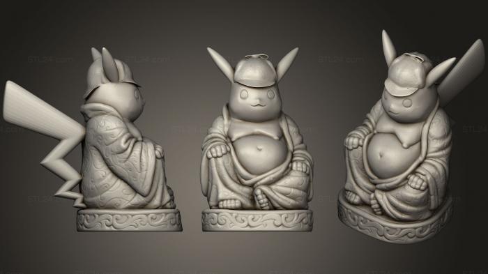 Figurines simple (Detective Pikachu Buddha, STKPR_0351) 3D models for cnc