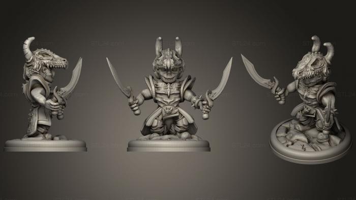 Figurines simple (Dragon Knight With Dual Swords, STKPR_0374) 3D models for cnc