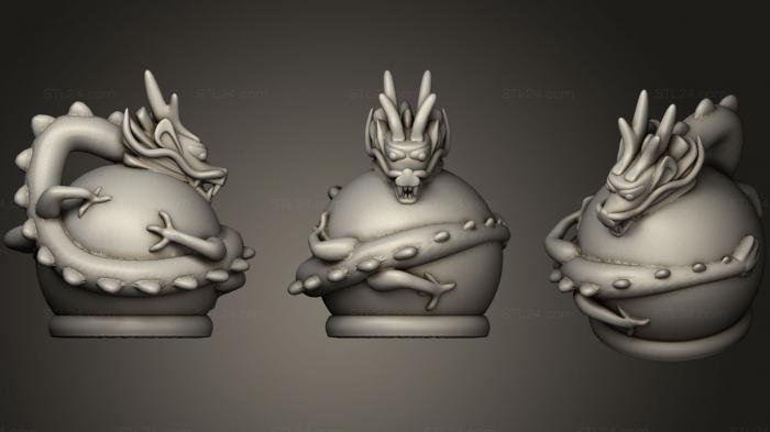 Figurines simple (Dragon On The Crystal Ball, STKPR_0376) 3D models for cnc
