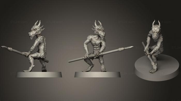Figurines simple (Dungeons & Dragons Kobold With Spear, STKPR_0390) 3D models for cnc