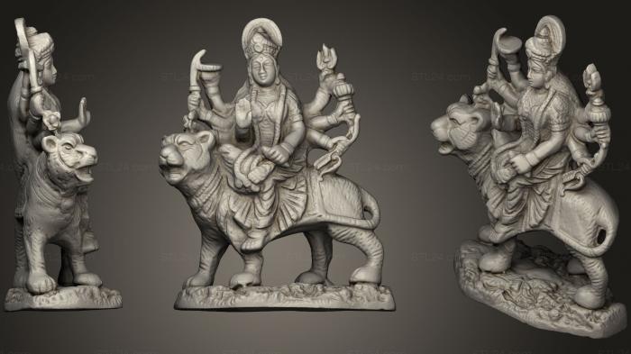 Figurines simple (Durga Riding A Tiger, STKPR_0391) 3D models for cnc