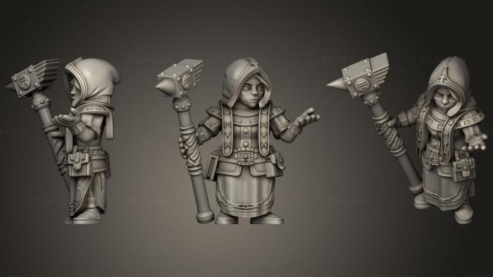 Figurines simple (Dwarf Woman Rune Priest, STKPR_0397) 3D models for cnc