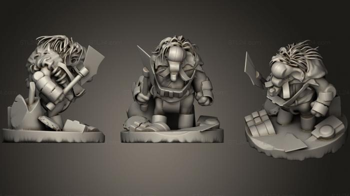 Статуэтки упрощенные (Воин племени слонов, STKPR_0414) 3D модель для ЧПУ станка