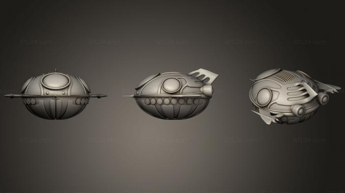 Статуэтки упрощенные (Оригинальная концепция фантастического космического корабля, STKPR_0451) 3D модель для ЧПУ станка