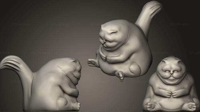 Статуэтки упрощенные (Толстый кот для 3D-печати, STKPR_0452) 3D модель для ЧПУ станка