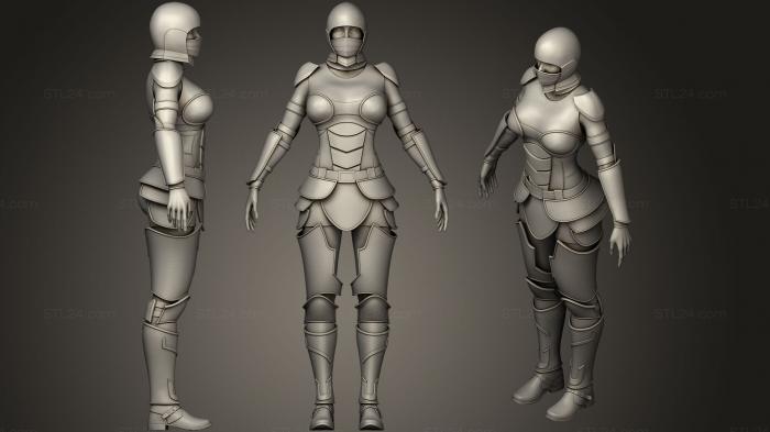 Figurines simple (Female Armor Suit Kitbash 01, STKPR_0453) 3D models for cnc