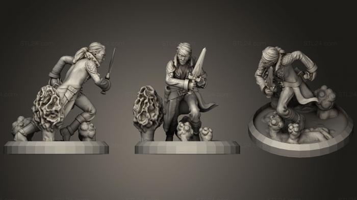 Figurines simple (Female Assassin Fixed For Print And On A Base, STKPR_0454) 3D models for cnc