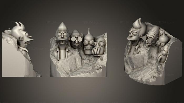 Figurines simple (Futurama Mt Rushmore, STKPR_0496) 3D models for cnc