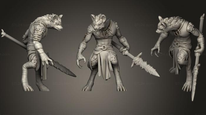 Figurines simple (Gnoll Warrior Miniature, STKPR_0534) 3D models for cnc