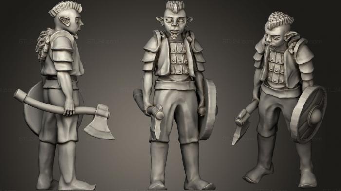 Figurines simple (Gnome Warrior Miniature2, STKPR_0537) 3D models for cnc