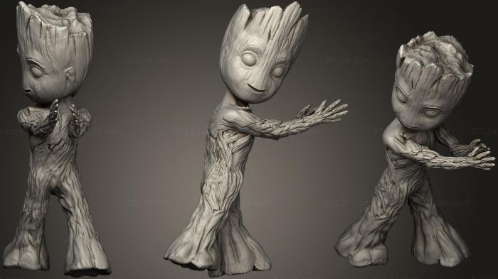 Figurines simple (Groot Holding Picture Frame, STKPR_0600) 3D models for cnc