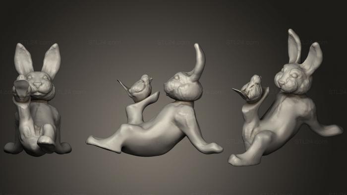 Figurines simple (Hare Mick And Sparrow, STKPR_0625) 3D models for cnc