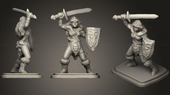 Figurines simple (Heroquest  Frozen Horror  Female Barbarian Repaired, STKPR_0639) 3D models for cnc