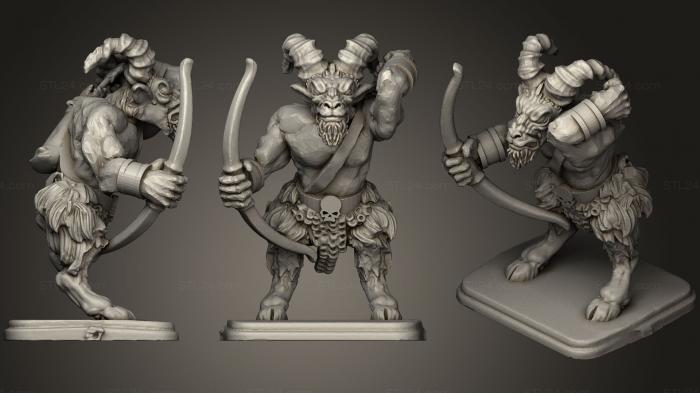 Figurines simple (Heroquest Beast Men Archers2, STKPR_0643) 3D models for cnc